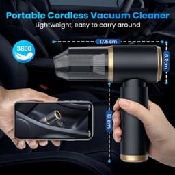 Stofzuiger - Handstofzuiger - Stofzuiger Draadloos - Usb Oplaadbare Draagbare Mini Stofzuiger - 15000 Pa - Lichtgewicht Handstofzuiger - Voor Auto, Toetsenbord, Huisdierhaar, Thuis, Kantoor - Zwart — thumbnail 3