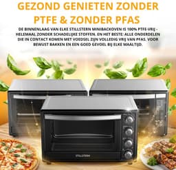 Stillstern mini heteluchtoven 35 l (DE-versie) pizza Ø28, CYCLONE PRO+ antiaanbaklaag, ontdooien, 2 uur timer, camping mini-heteluchtoven pizzaoven mini oven klein kipgrill met draaispies — thumbnail 5