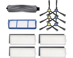 Accessoirekit - geschikt voor ILIFE A7 - A9S - X785 - X750 - X800 robotstofzuiger - met 1 hoofdborstel (rubber), 3 paar zijborstels, 4 filters en 1 voorfilter