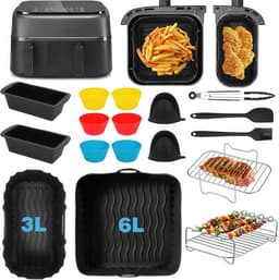 YONO Accessoires Set - geschikt voor Philips Dual Basket Airfryer - 5000 - 3000 series - 18in1 — thumbnail 3