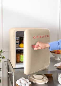 CREATE - Koelkast in retrostijl - Zand - Handvat Terracotta - FRIDGE RETRO 48L — thumbnail 4