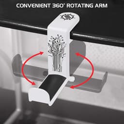 Hoofdtelefoon Hanger met Verstelbare Draaibare Arm - Onder Bureau Klem, Universele Pasvorm en Kabel Organiser - Wit — thumbnail 4