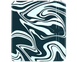 Origami Sleepcover Geschikt voor Kobo Libra 2 Hoes Abstract Petroleum kleuren * - ereader hoesje - cover