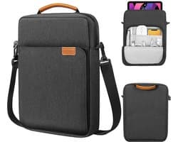 Laptoptas - Laptophoes - Laptop tas - Laptop hoes - Laptop sleeve - Waterafstotend - met Extra Vakken - 13.3 inch - Zwart en grijs