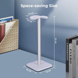 Soporte Auriculares - Koptelefoonhouder - Basis Stabiliteit - Hoogte van 24.5 cm - Universele Compatibiliteit - TPU-bescherming - Simpel Zonder Gereedschap Te Monteren - Eenvoudig Ontwerp - 24.5 * 10 * 10 cm — thumbnail 4