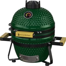 KitchenBrothers Kamado BBQ - 13 Inch Houtskool Barbecue - 27⌀ cm - PFAS-vrij - Deluxe Set - Egg BBQ met Accessoires inclusief Hoes - Groen — thumbnail 1