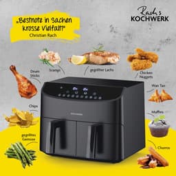 Rachs KOCHWERK heteluchtfriteuse dubbele mand 2x 3.5l - zwart | Airfryer Oven Heteluchtoven — thumbnail 8