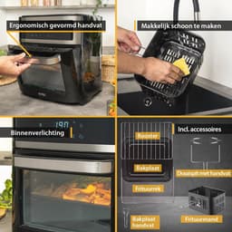 Airfryer Oven 13L met Digitale Besturing en Rotisserie | 8 Programma's | 1700W | Kookruimte met Binnenverlichting — thumbnail 3