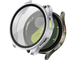 Screen protector - Geschikt voor Samsung Galaxy Watch 7 - 44 mm - Full Cover Hard Case / Beschermend Hoesje - Zilver