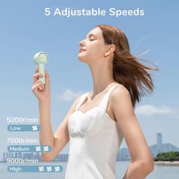 Draagbare vleugelloze mini-ventilator met 5 snelheden en 16 uur koeling — thumbnail 5