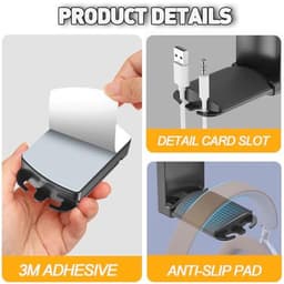 Opvouwbare Hoofdtelefoonhouder - Universele Zelfklevende Stand voor Gaming-Headsets - Desk & Wall Mount (Wit) — thumbnail 4