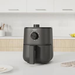Handmatige heteluchtfriteuse - Olievrij Frituren, Afwasmachine Bestendige Antiaanbakpan en Frituurrek, Matte Zwart — thumbnail 3