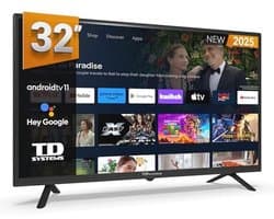 32 Inch Smart TV met Google Assistant en Chromecast - HD DVBT2/C/S2 televisie