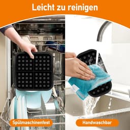 3 stuks wafelinzetstukken - geschikt voor Philips Airfryer 2000 Series NA229/00 - 24*18*4cm - grijs — thumbnail 3