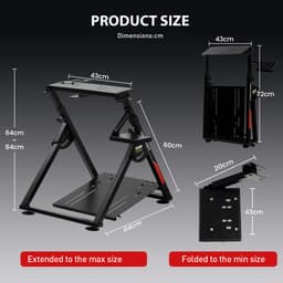 GTPLAYER - Race Simulator Stuursteun - Voor G29 G920 T300RS en Fanatec - Rood — thumbnail 3