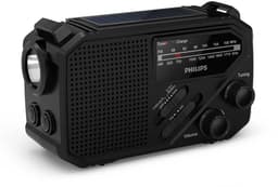 PHILIPS TAR1609 draagbare Noodradio FM/AM-radio met interne oplaadbare batterij, back-up met AAA-batterij en handslinger, zonne-energie, ingebouwde led-lamp en zaklamp als noodradio survival emergency radio voor kamperen, wandelen en stroomuitval — thumbnail 4