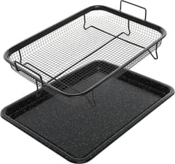 Knapperige ovenschaal met antiaanbaklaag en bakplaat voor luchtfriteuse – 2 stuks — thumbnail 1