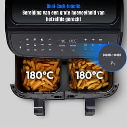 MMP® Dubbele Airfryer - Heteluchtfriteuse - Duo Airfryer - 8,7 L - 41x40x33cm - Zwart — thumbnail 2