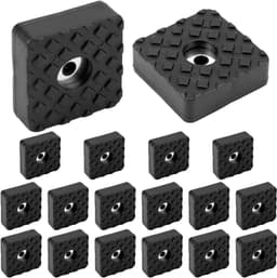 Set Van 18 Vierkante Rubberen Voetjes - Met Schroefbevestiging - Antislip Rubberen Demping - Inclusief Schroeven - Voor Meubels en Vloeren - Zwart — thumbnail 1