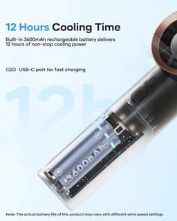 Handheld Turbo Ventilator - Verstelbare Snelheid tot 19000 tpm, 12 Uur Koeling, Compact en Draagbaar — thumbnail 1
