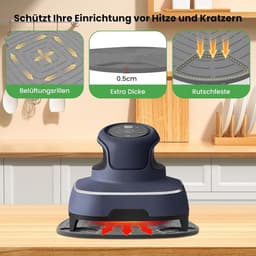 Airfryer accessoires Gescht voor Ninja CRISPi 1x roestvrij staal fijnmazige spatbescherming + 1x siliconen hittebestendige onderlegger voor Ninja heteluchtfriteuse FN101EUGY, FN101EUST en — thumbnail 2