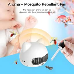 Stroller Fan Met Oplaadbare Accu en Aroma Verdeler - Handventilator en Tafelventilator in Bladloze Ontwerp — thumbnail 4