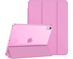 Beschermhoes voor iPad 11 inch (A16) 11e generatie en 10,9 inch 10e generatie - Matte Transparante Hardcase, Dunne Vouwbare Cover, Roze Lilac