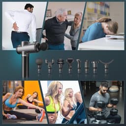 Draagbaar Massagepistool met 99 Snelheden en 8 Massagekoppen voor Spierverlichting — thumbnail 2