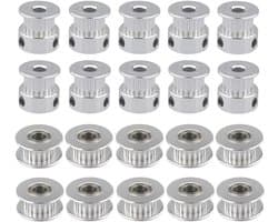 Premium Aluminium GT2 Riemschijvenset voor 3D-printers - 20 Tanden en 10 Stuks Idler Pulley
