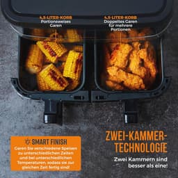 Luchtfriteuse met dubbele mand 9L en digitaal bedieningspaneel - 10 voorinstellingen — thumbnail 3