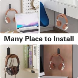 Hoofdtelefoonhouder van Walnoot - Elegante en Robuste Hanger voor Alle Hoofdtelefoonmaten — thumbnail 2