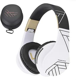 Bluetooth Koptelefoons, PowerLocus P2 draadloze Over-Ear Koptelefoon Inklapbaar, Met microfoon, Micro SD slot, FM Radio, draadloze en kabel Koptelefoon voor Smartphone,Tablets,Laptops,TV (Zwart/Wit) — thumbnail 1