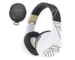 Bluetooth Koptelefoons, PowerLocus P2 draadloze Over-Ear Koptelefoon Inklapbaar, Met microfoon, Micro SD slot, FM Radio, draadloze en kabel Koptelefoon voor Smartphone,Tablets,Laptops,TV (Zwart/Wit)