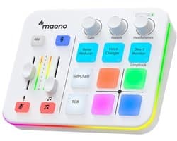 Maono G1 Neo - USB Audio Interface - Geluidskaart voor Podcasting & Live Streaming - Plug & Play - Hoge Geluidskwaliteit - Desktop & Laptop - Wit
