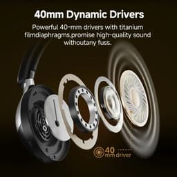 Aafinity Hoofdtelefoon - Hoofdtelefoon draadloos - Hoofdtelefoon noise canceling - Zwart - Draadloos - Bluetooth - 102DB — thumbnail 5