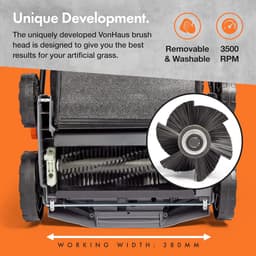 Elektrische Graskrachtborstel 1800W - Kunstgras Stofzuiger & Veegmachine met 45L Opvangzak, 5 Hoogte-instellingen en 380mm Werkbreedte — thumbnail 5