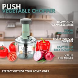 Foodchopper 900ml met 4 Rvs Messen voor Groente, Aardappelen, Ui en Salade — thumbnail 3