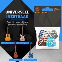 Finesse Celluloid Plectrum voor Gitaar - 15 Stuks - met Plectrum Houder - Plectrums - Guitar Pick — thumbnail 2