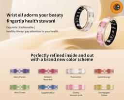 WizBay Premium Select® Bohemian Smart Ring - Rose Red - Hartslag, Slaap en Zuurstofmeting - Activiteitstracker - Maat 8 — thumbnail 5