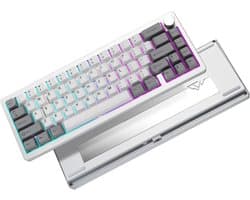 Yunzii AL68 - CNC Aluminium Toetsenbord - 65% Layout (68 Toetsen) - Gasket Mount - Hot-Swappable - Tri-Mode (Bluetooth/2.4G/USB-C) - Premium PBT Keycaps - Zilver