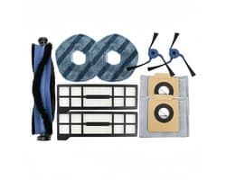 9 stuks vervangende dweilpads geschikt voor eufy X10 Pro Omni Accessoires - Robotstofzuigeraccessoires - 1 rolborstel, 2 filters, 2 zijborstels, 2 stofzakken, 2 dweilpads