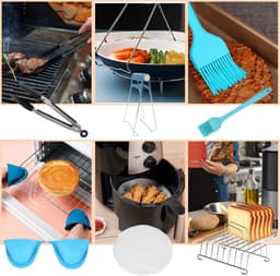 12-delige accessoireset voor heteluchtfriteuse - voor heteluchtfriteuse, bakplaten, taartpan 7 inch — thumbnail 3