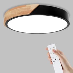 Moderne Ronde Zwarte Led Plafondlamp met Afstandsbediening en Dimfunctie — thumbnail 2