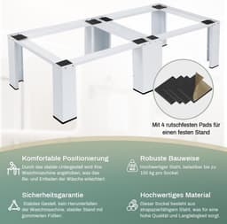 Verstelbaar Metalen Onderstel voor Dubbele Wasmachine en Droger — thumbnail 5