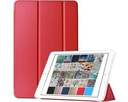 Beschermhoes voor iPad Mini 5 (2019) 7.9 inch met Tri-Fold Stand en Transparante Achterkant - Rood