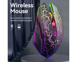 2.4G Bluetooth draadloze gamingmuis, stille muis, oplaadbare muis, 800-1200-1600 DPI. Geschikt voor pc's, laptops en MacBooks.