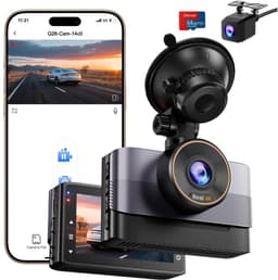 Quvo® Dashcam Voor en Achter - Dashcam - Parkeermonitor - Zwart - 4cm x 9cm x 6cm — thumbnail 1