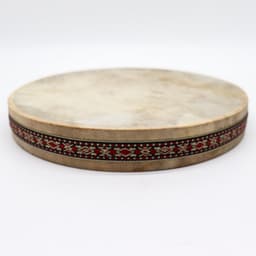 Handgemaakte Sjamanistische Oceaan Healing Trommel - Shaman Sound Healing Ocean Drum - Echt Geitenleer - 30x30x4cm — thumbnail 3