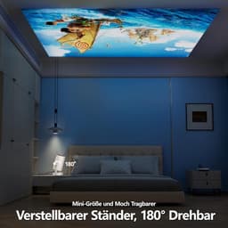 Intelligenter Mini Beamer Android 11 - FHD 1080P Projektie met 4K-ondersteuning, 300 ANSI Lumen, HiFi Geluid & WiFi 6 - Perfect voor Slaapkamer en Thuisbioscoop — thumbnail 3
