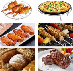 Ronde Grill voor Heteluchtfriteuse - 17,5 x 17,5 x 2,5 cm - Roestvrijstalen Accessoires — thumbnail 5